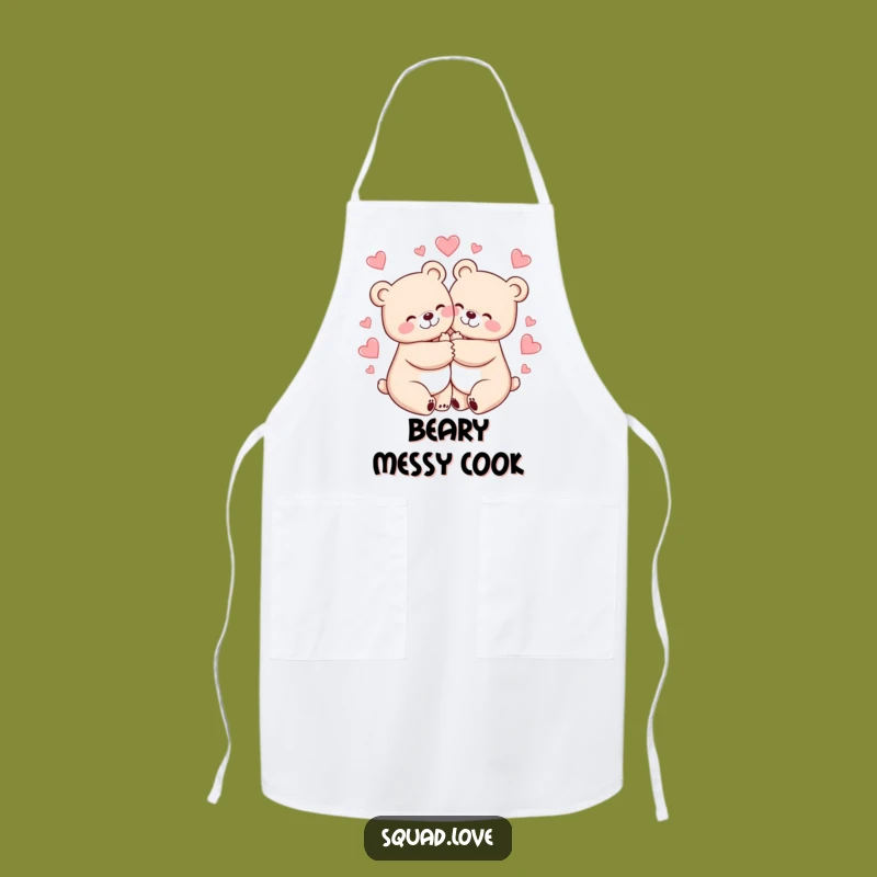 Funny Bears Hugging Apron: Kitchen Warmth, Hilarious Chef's Wear