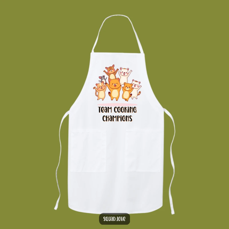 Funny Animal Friends Jumping Apron - Joyful Kitchen Unity Gift
