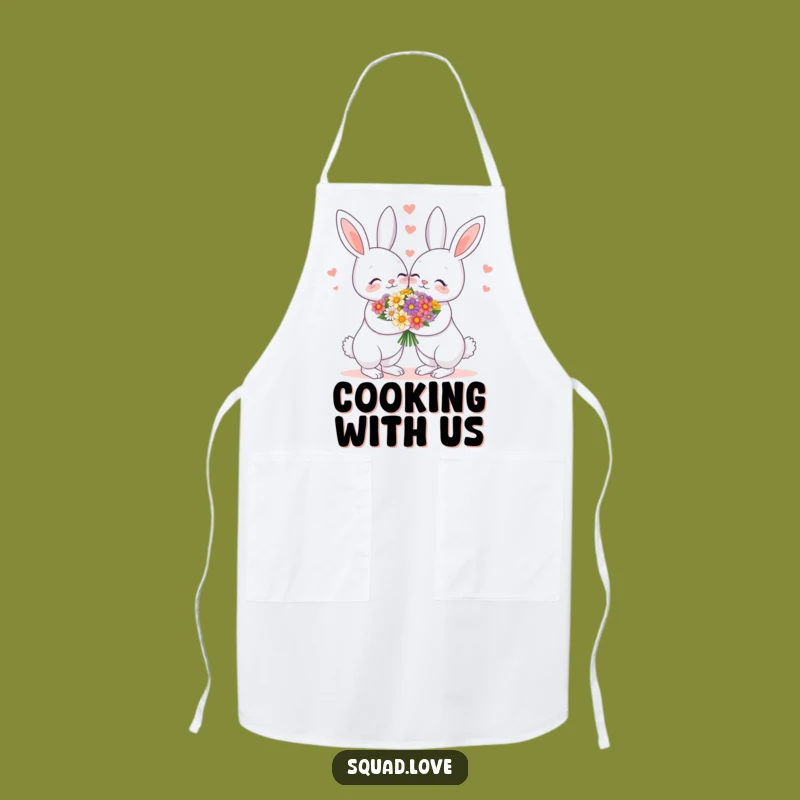 Funny Bunny Couple Apron - Cooking Romance, Charming Funny Gift for Bakers