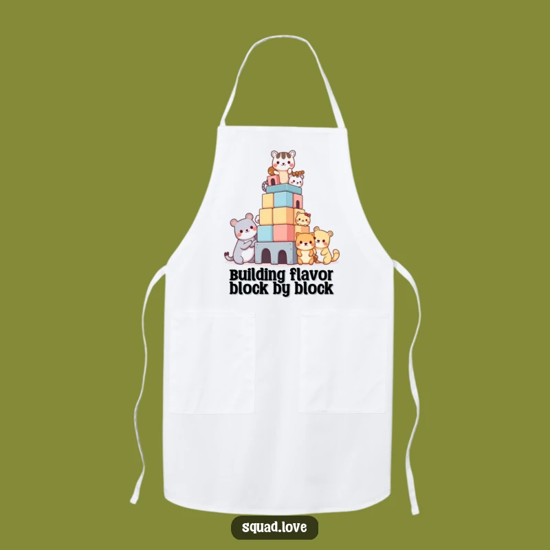 Funny Kawaii Animal Builders Apron: Cook and Create with Cute Humor!