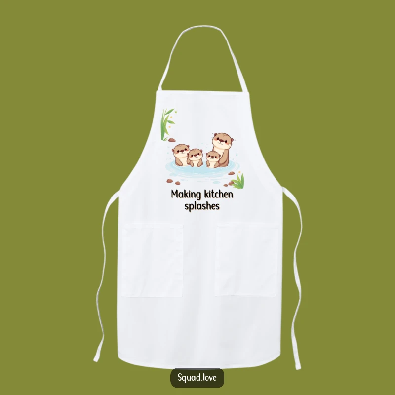 Funny Kawaii Otter Apron: Cook with Playful Splashes of Humor!