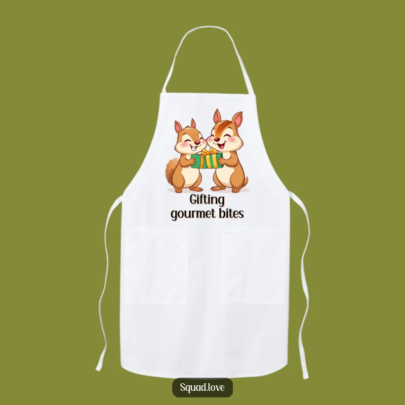 Funny Squirrel Chipmunk Gift Apron - Woodland Friends for Kitchen Fun - Great Gift