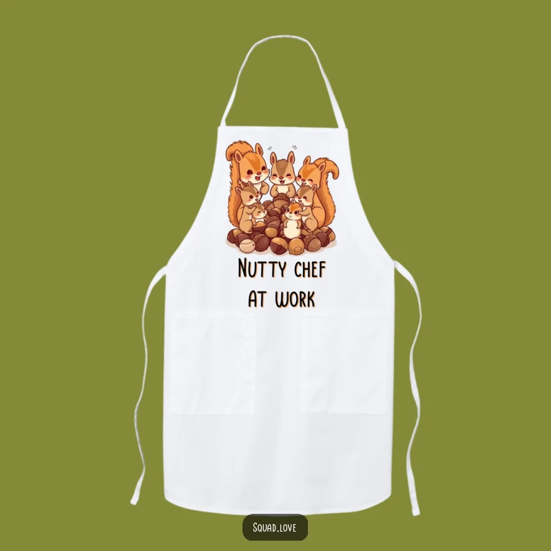 Funny Squirrel Family Acorn Chaos Apron: Cook with Woodland Merriment!