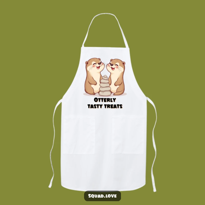 Funny Otter Pals Apron: Kitchen Humor for Balancing Chefs