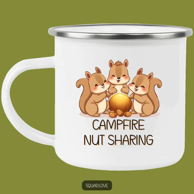 Funny Squirrels Sharing Camping Mug: Woodland Adventure, Hilarious Drinkware