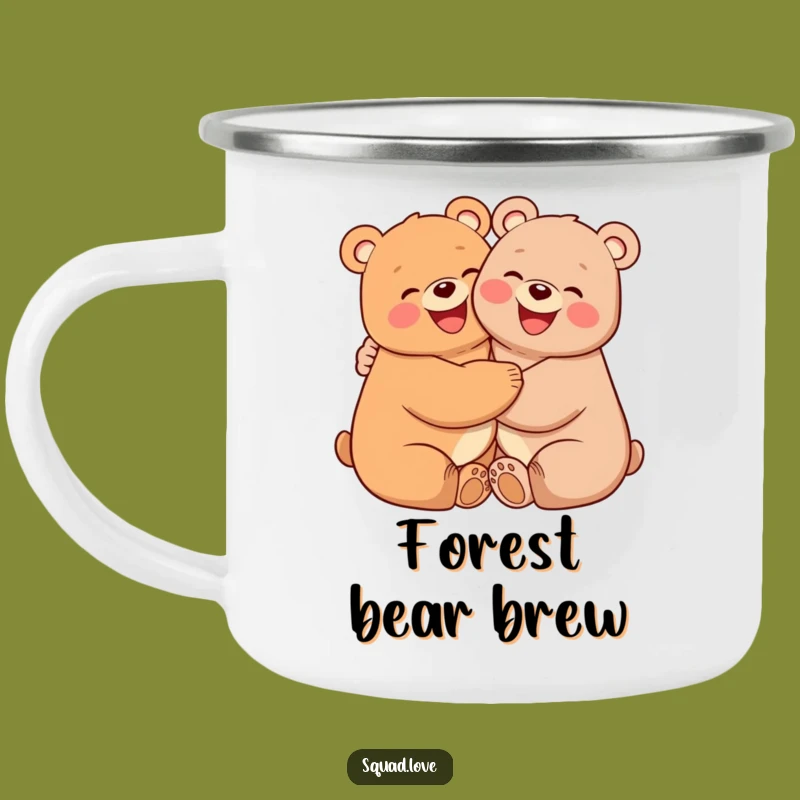 Funny Happy Bears Hugging Camping Mug - Durable & Cute Outdoor Drinkware Gift