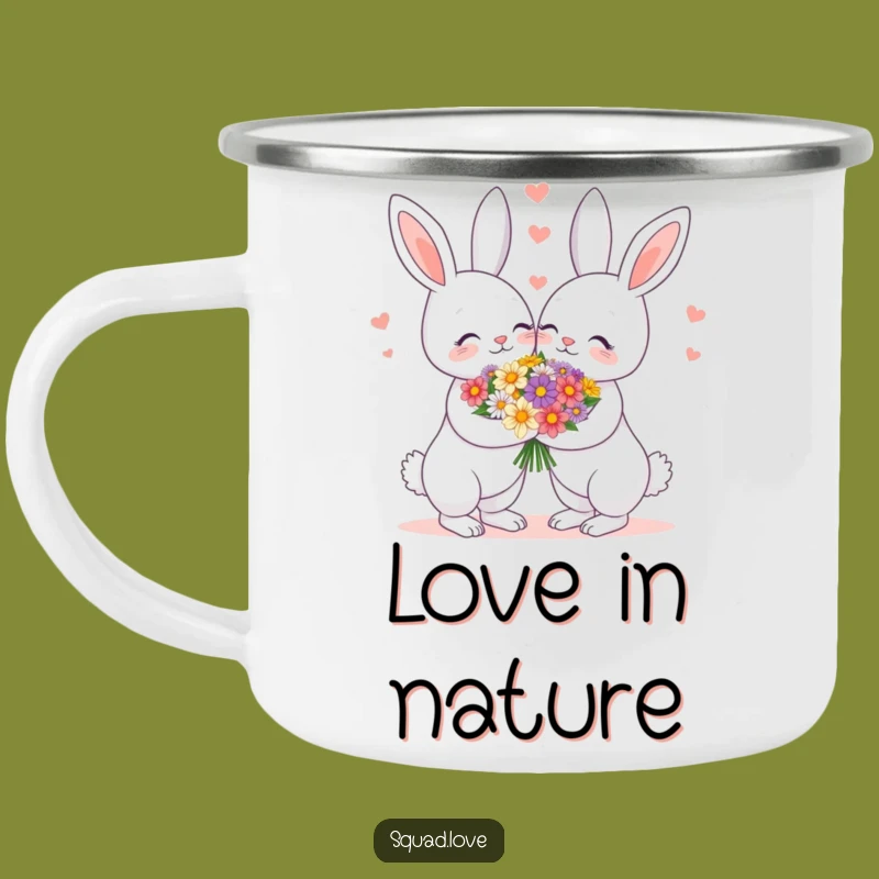Funny Bunny Couple Camping Mug - Outdoor Romance, Rustic Funny Gift