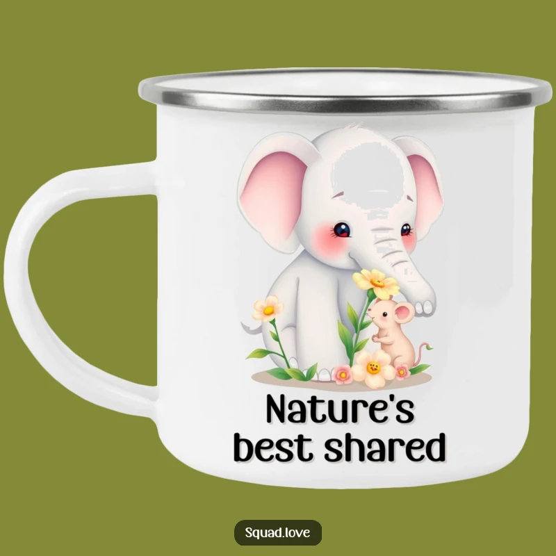 Funny Elephant Mouse Flower Camping Mug - Adventure Friendship Gift