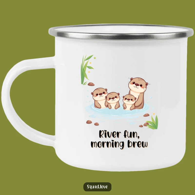 Funny Kawaii Otter Camping Mug: Adventure Fuel with Bubbly Fun!