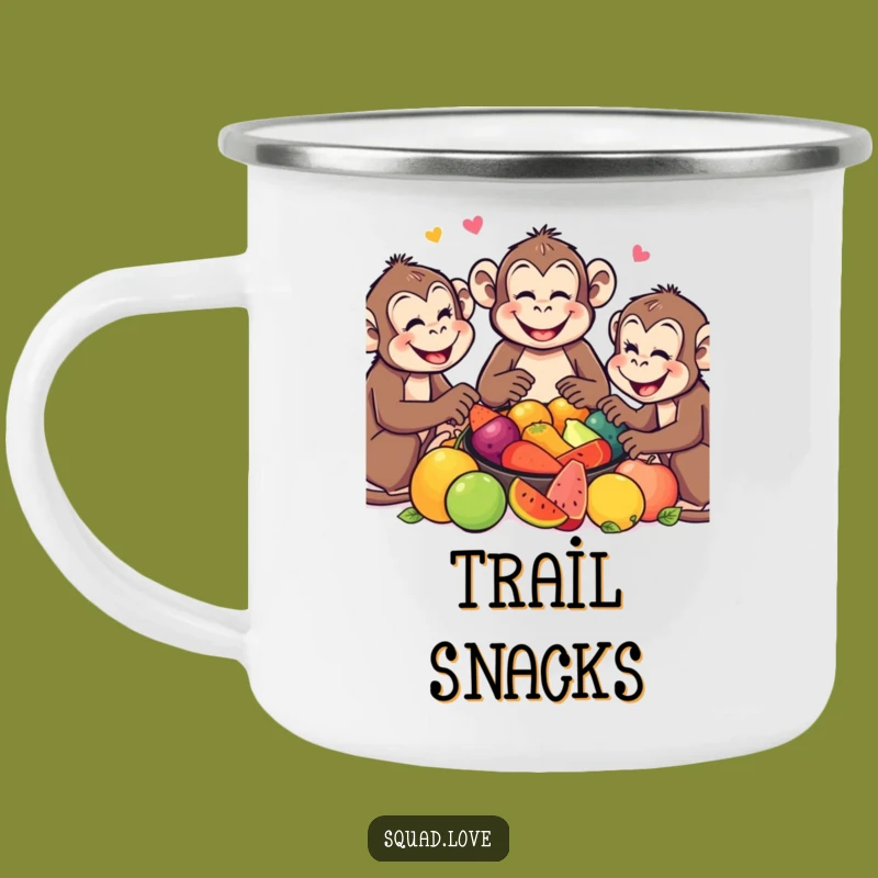 Funny Monkey Feast Camping Mug: Outdoor Sharing Fun, Hilarious Adventure Gift