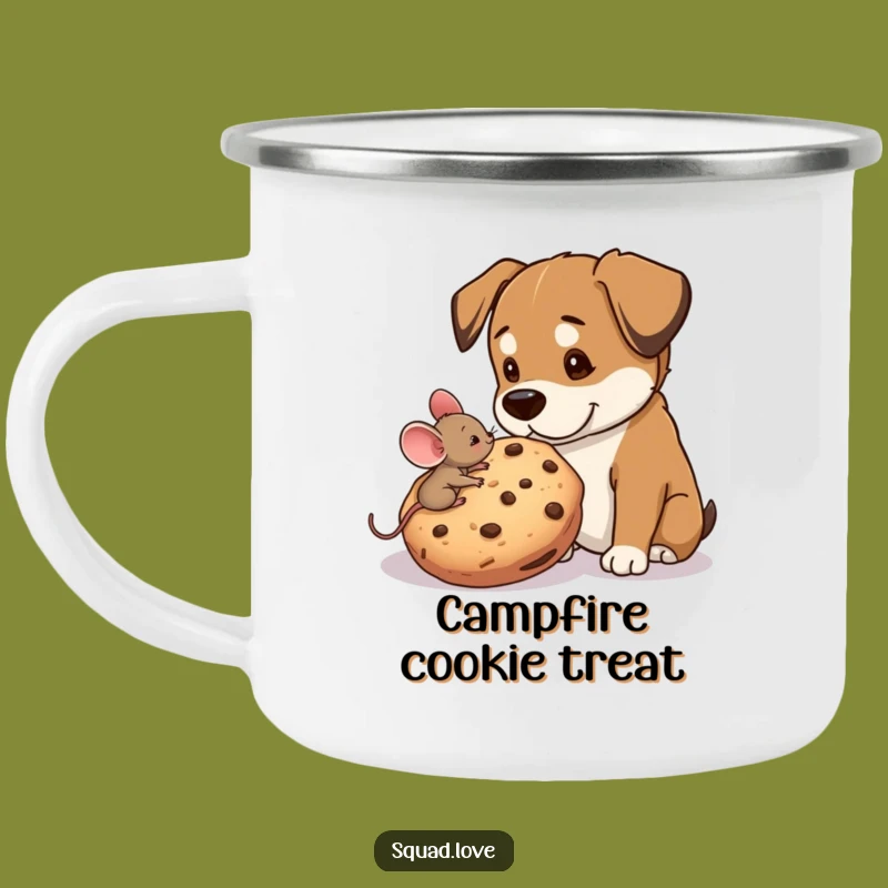 Funny Mouse & Dog Cookie Camping Mug - Durable Drinkware for Sweet Adventures