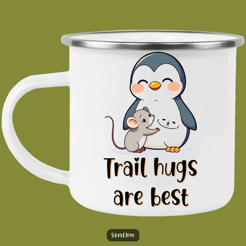 Funny Penguin Hug Camping Mug: Adventure Fuel with Cute Warmth!