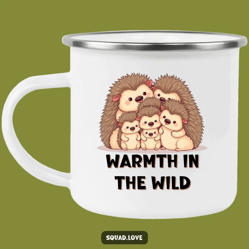 Funny Cozy Hedgehog Family Camping Mug - Durable Outdoor Gift
