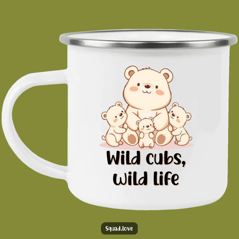Kawaii Mama Bear Camping Mug - Adventures with Maternal Love