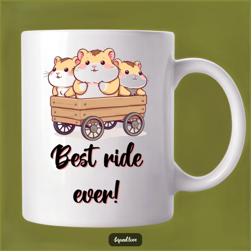 Funny Hamster Wagon Friends Mug - Adorable Pet Gift