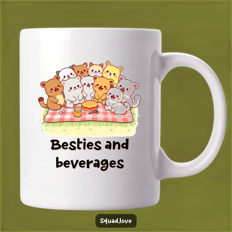 Funny Kawaii Picnic Mug - Joyful Gathering, Perfect Funny Gift for Friends