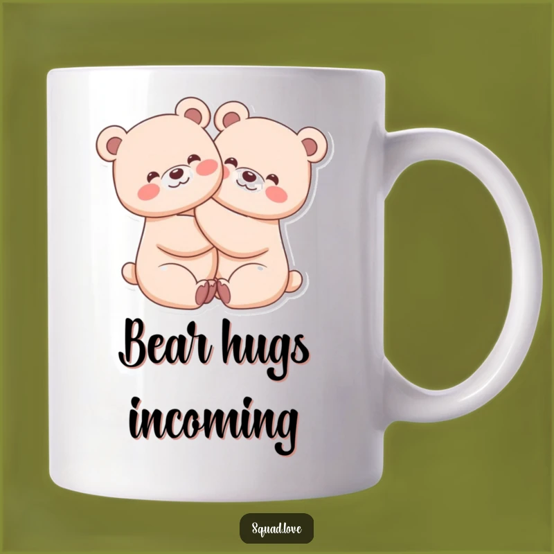 Funny Kawaii Bears Hug Mug - Adorable Comfort, Perfect Funny Gift for Friends