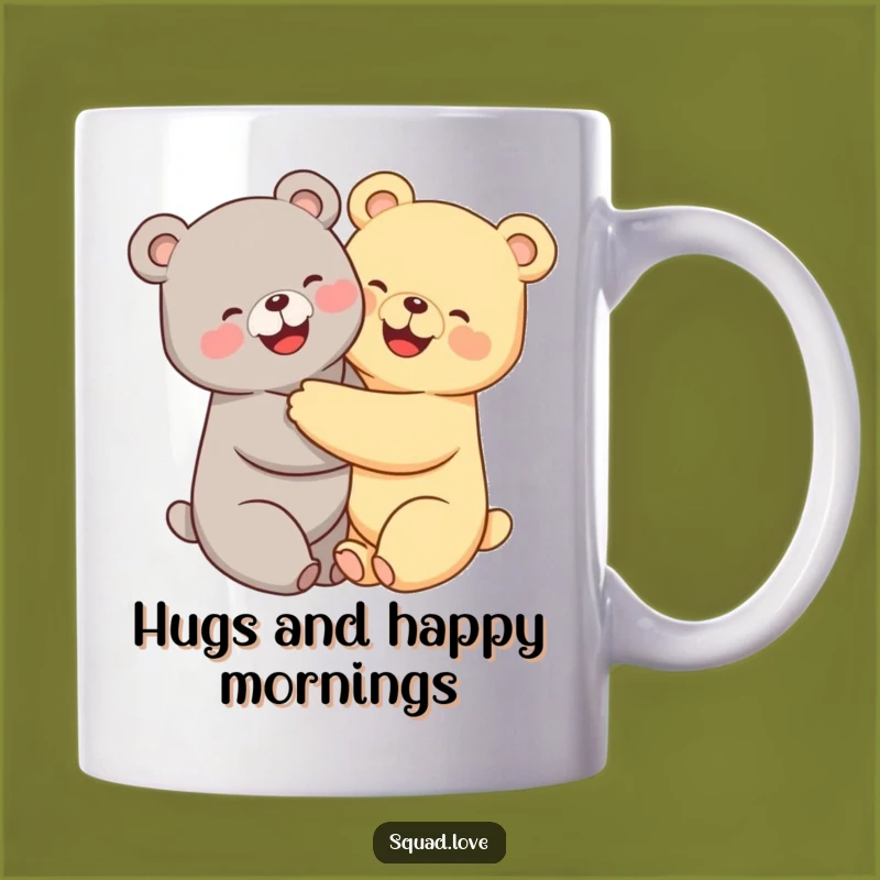 Funny Kawaii Bears Hugging Mug - Adorable Friendship Gift