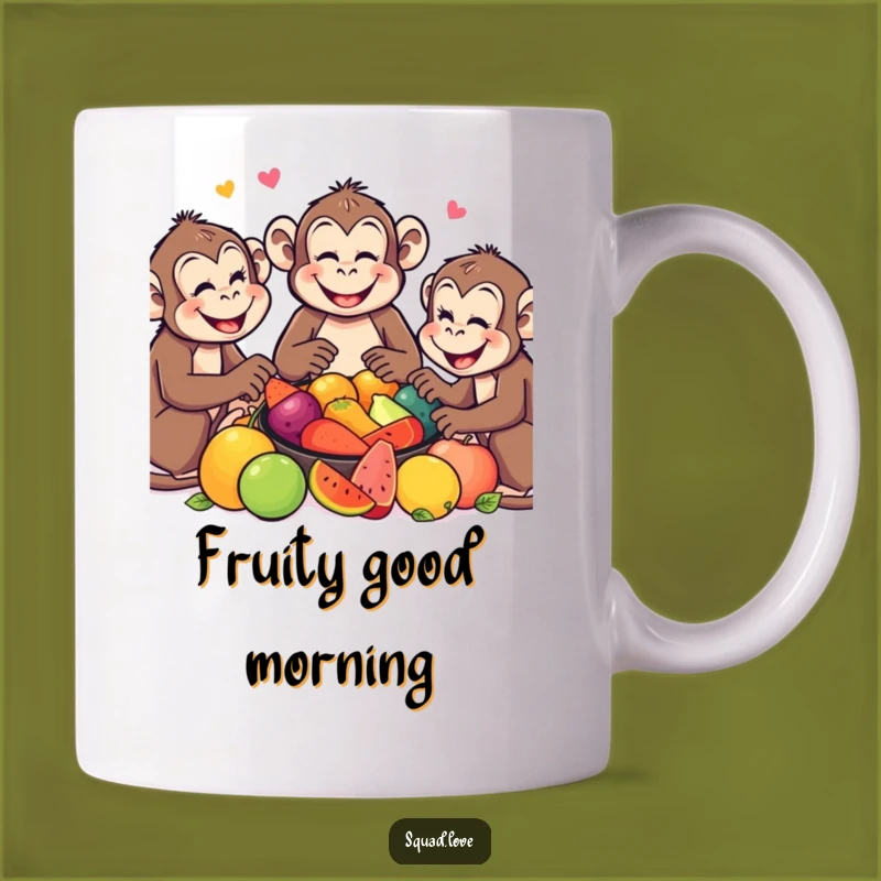 Funny Monkey Feast Mug: Sharing Fruit Fun, Hilarious Animal Lover Gift