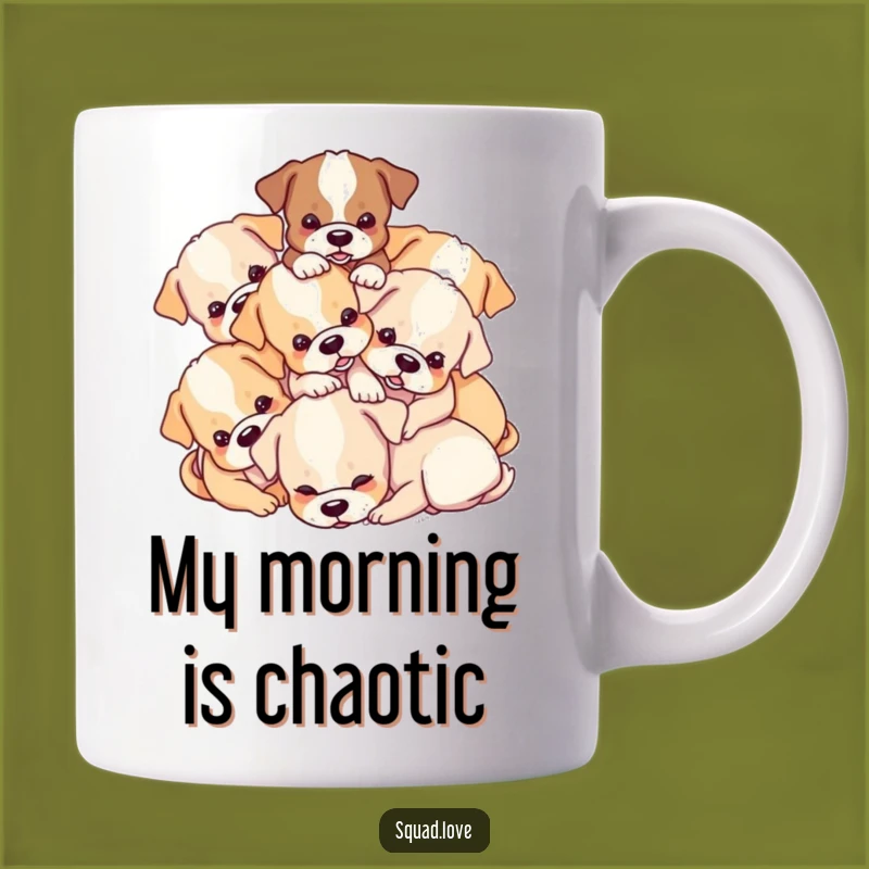 Funny Puppy Pile Mug - Playful Dogs Tumbling - Perfect Gift for Dog Lovers