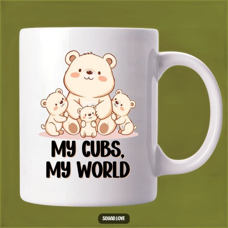 Kawaii Mama Bear Mug - Proud Parent Love Gift for Mom