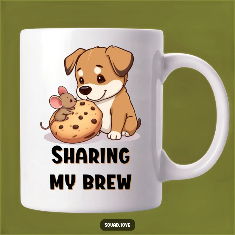 Funny Mouse & Dog Cookie Mug - Adorable Friendship Gift for Sweet Moments
