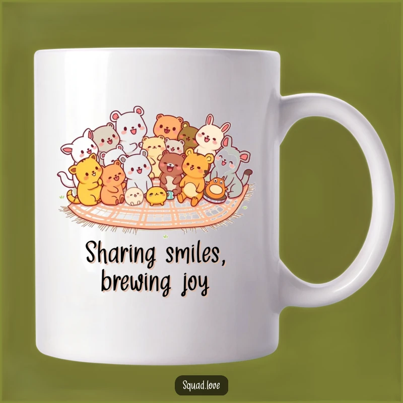 Funny Kawaii Animals Picnic Mug - Cheerful Gathering Gift