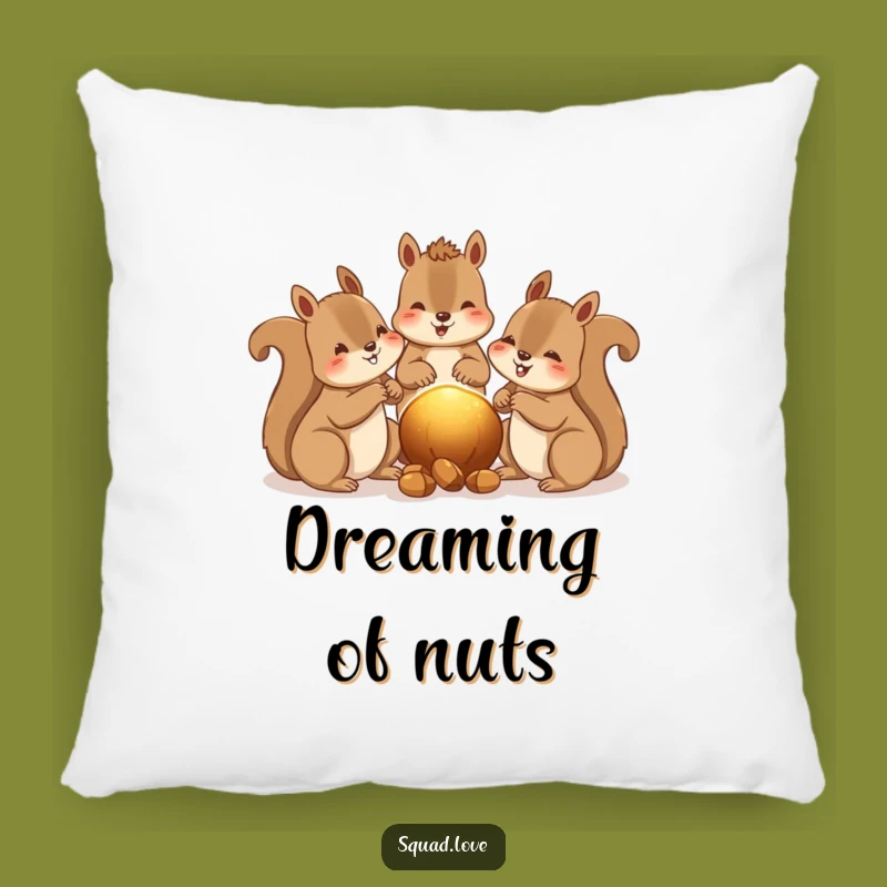 Funny Squirrels Sharing Pillow: Cozy Woodland, Hilarious Accent Pillow