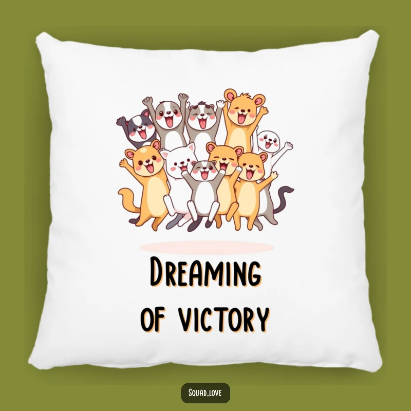 Funny Animal Friends Cheering Pillow - Cozy Comfort for Festive Homes