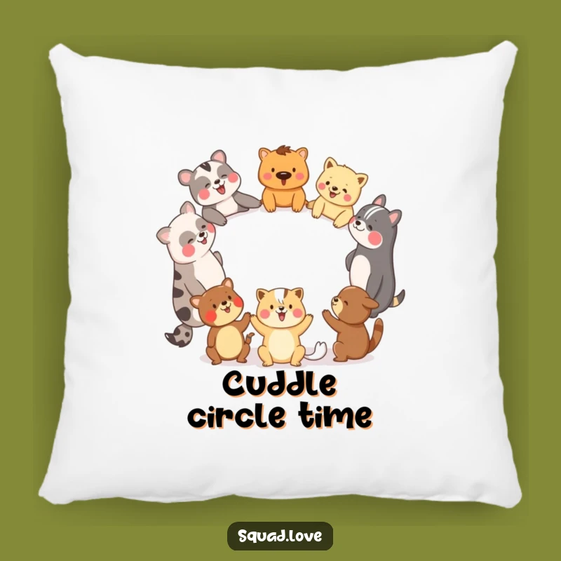Funny Animal Friends Pillow: Cozy Comfort & Laughter, Great Gift