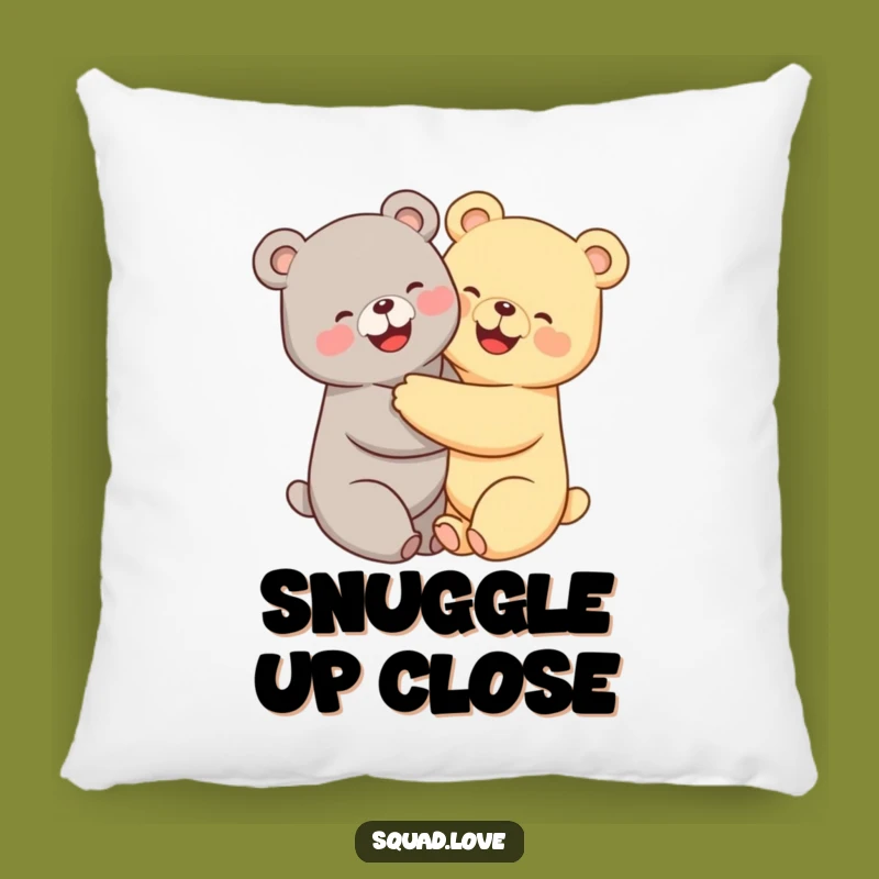 Funny Kawaii Bears Pillow - Soft Hugging Cushion for Comfort