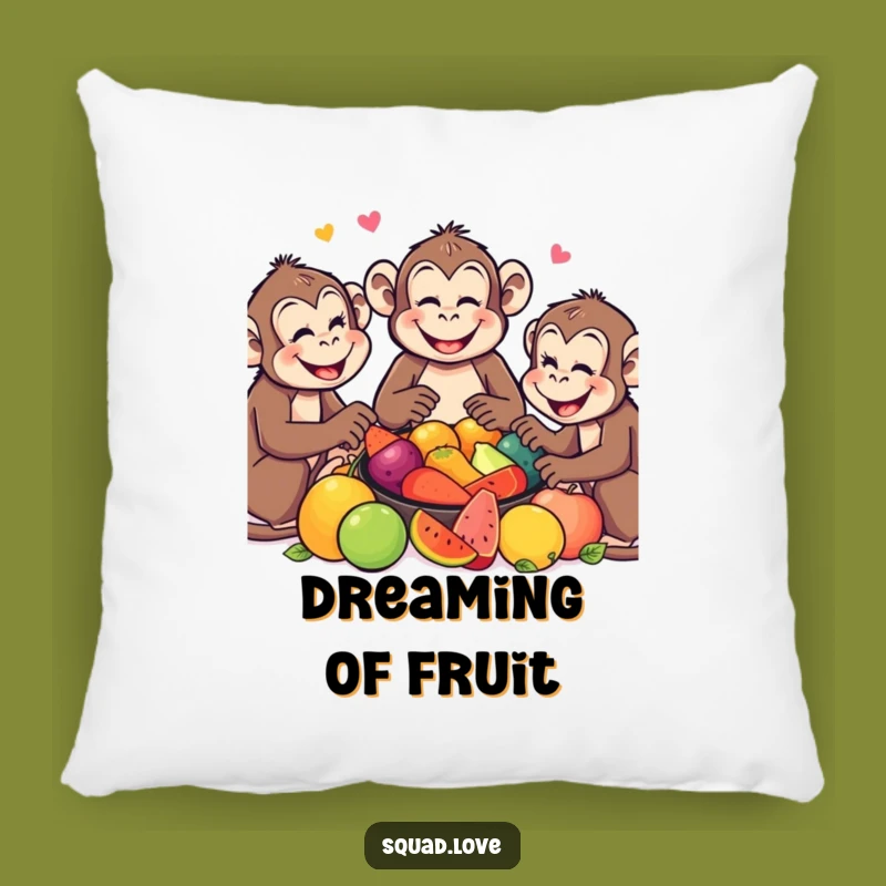 Funny Monkey Feast Pillow: Cozy Jungle Comfort, Hilarious Accent Pillow