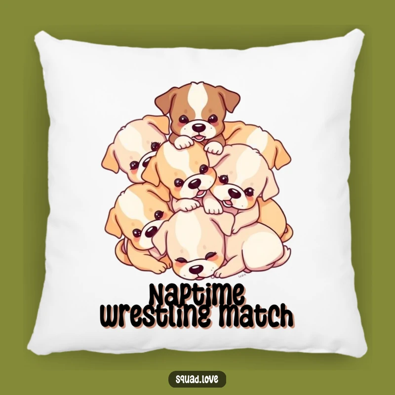 Funny Puppy Pile Pillow - Cozy Tumbling Dogs Decor - Hilarious Gift