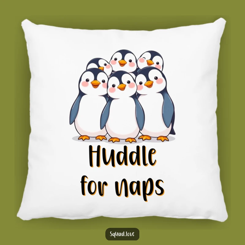 Funny Penguin Huddle Pillow: Snuggle with Joyful Penguin Friends