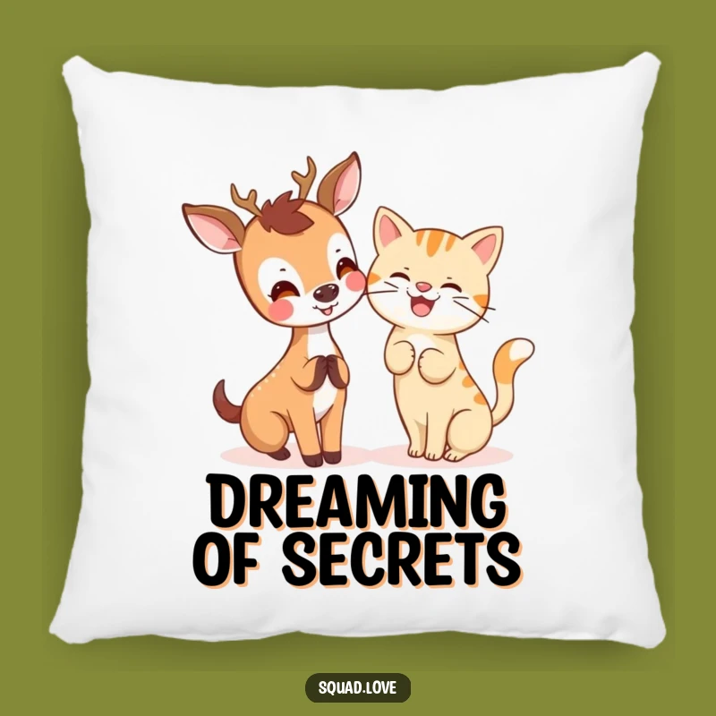 Kawaii Deer & Cat Pillow - Cozy Comfort with Cute Companions