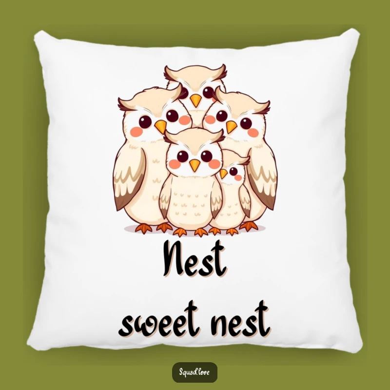 Funny Owl Family Hug Pillow: Cozy Comfort & Woodland Smiles, Great Gift