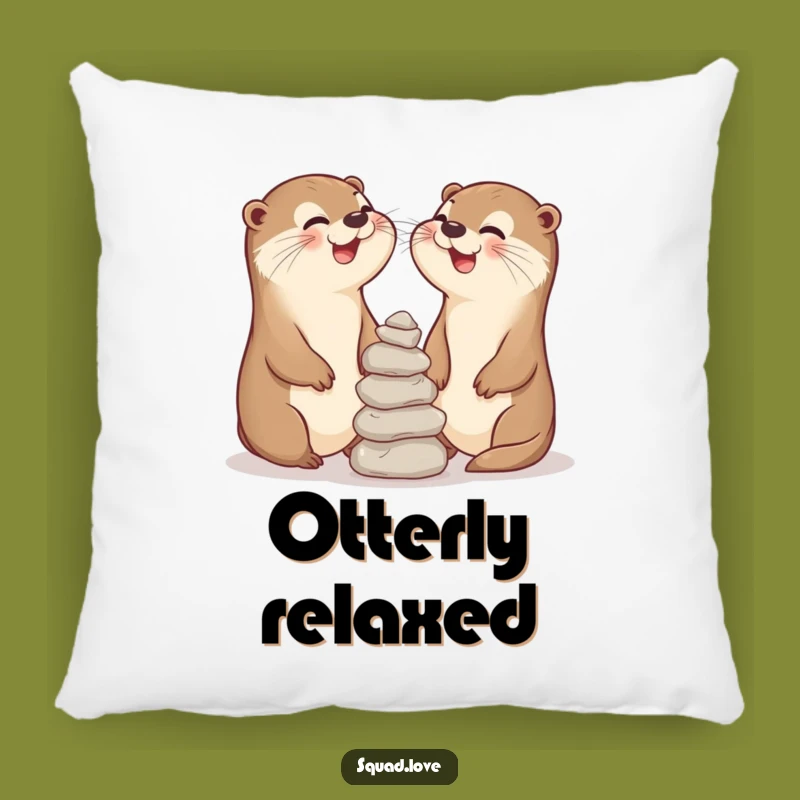 Funny Otter Pals Pillow: Cozy Comfort with Hilarious Balancing Friends