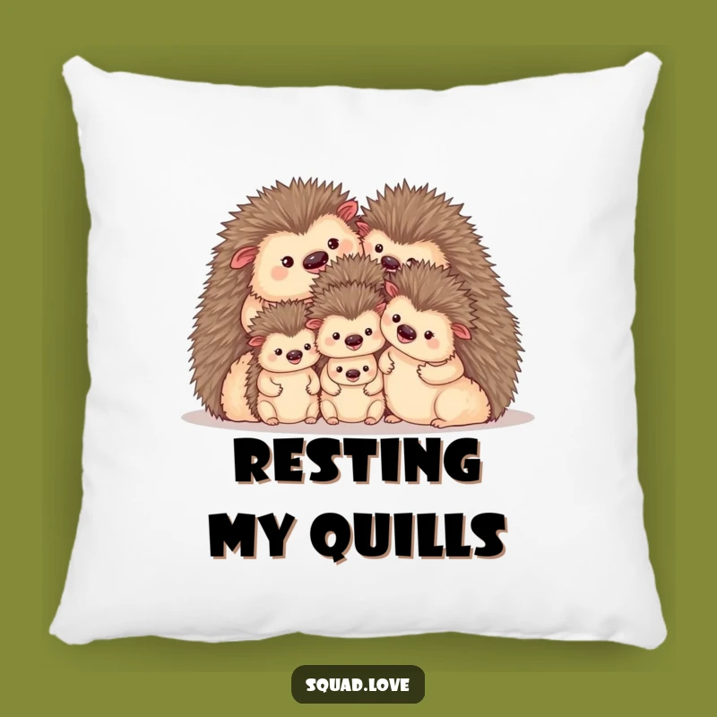 Funny Cozy Hedgehog Family Pillow - Soft & Snuggly Decorative Gift