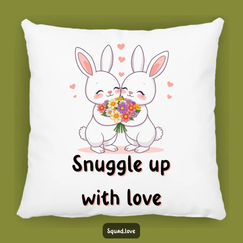 Funny Bunny Couple Pillow - Cozy Romance, Adorable Funny Gift for Cuddles