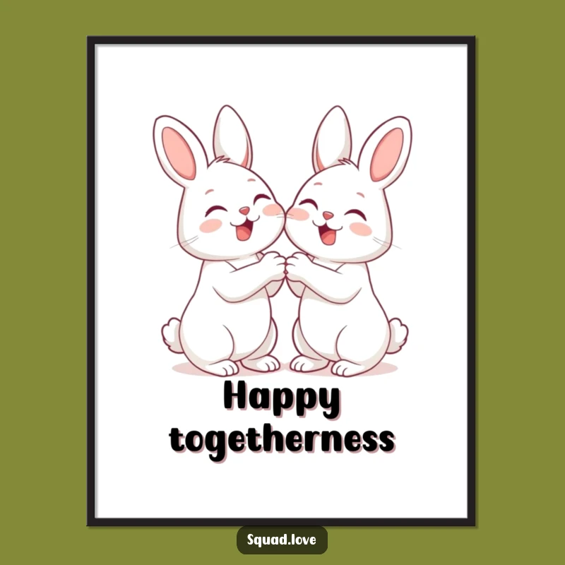 Funny Giggle Bunnies Digital Art: Instant Cheerful Decor