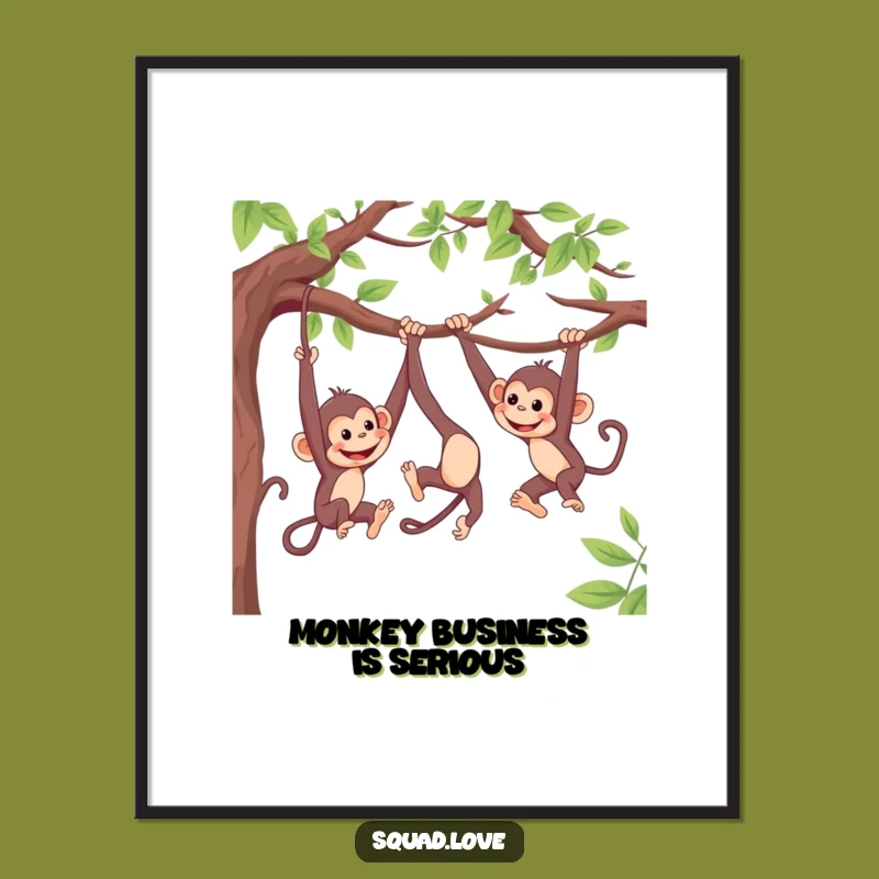 Funny Monkey Digital Art - Playful Primate Printable Wall Decor Gift