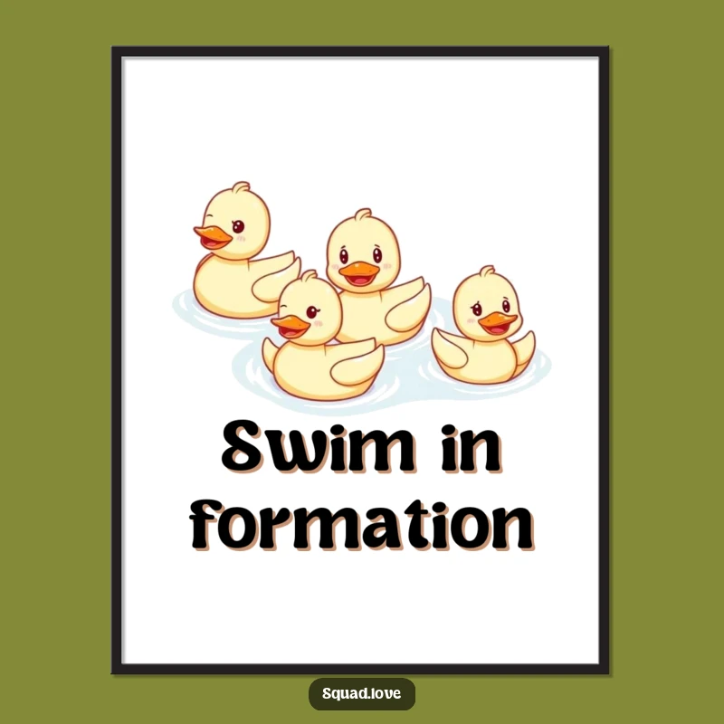 Funny Duck Family Digital Art: Instant Cheerful Print for Happy Homes