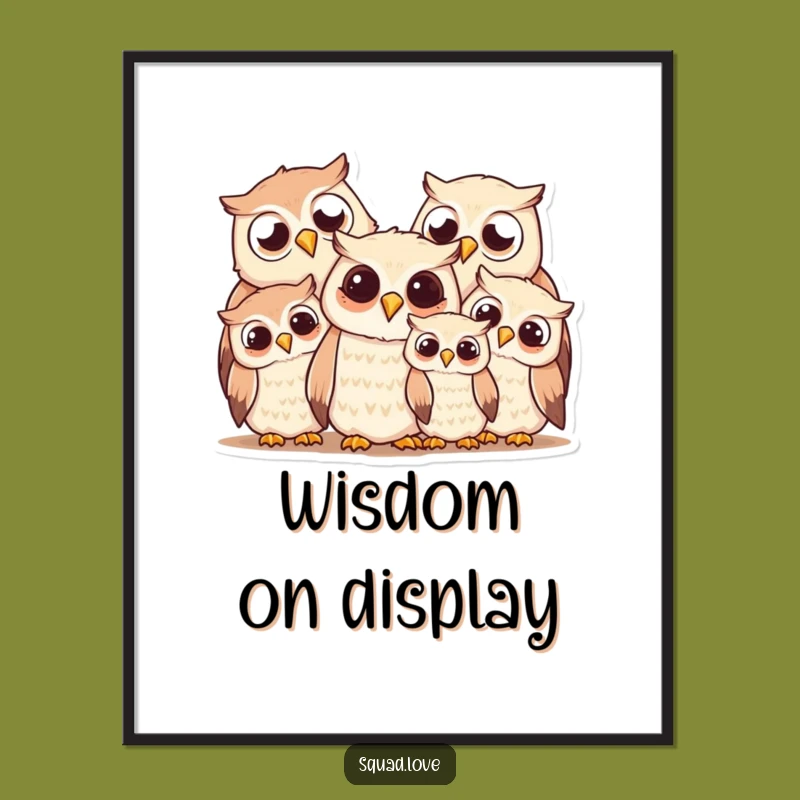 Funny Owl Family Digital Art: Instant Joy for Walls, Your Perfect Decor Gift!