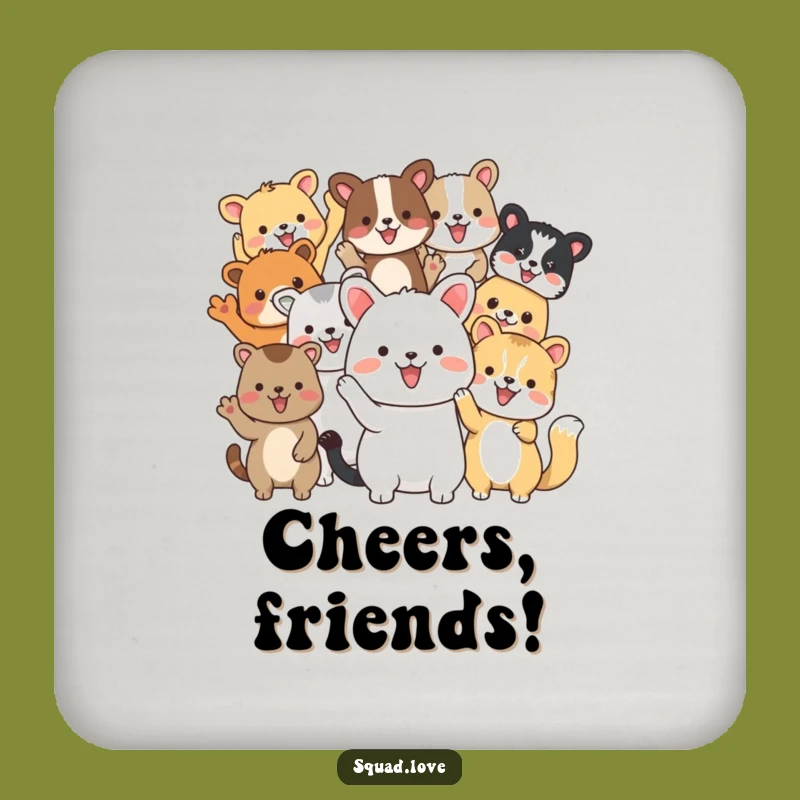 Funny Animal Friends Wave Coasters: Protect Surfaces with Smiles!