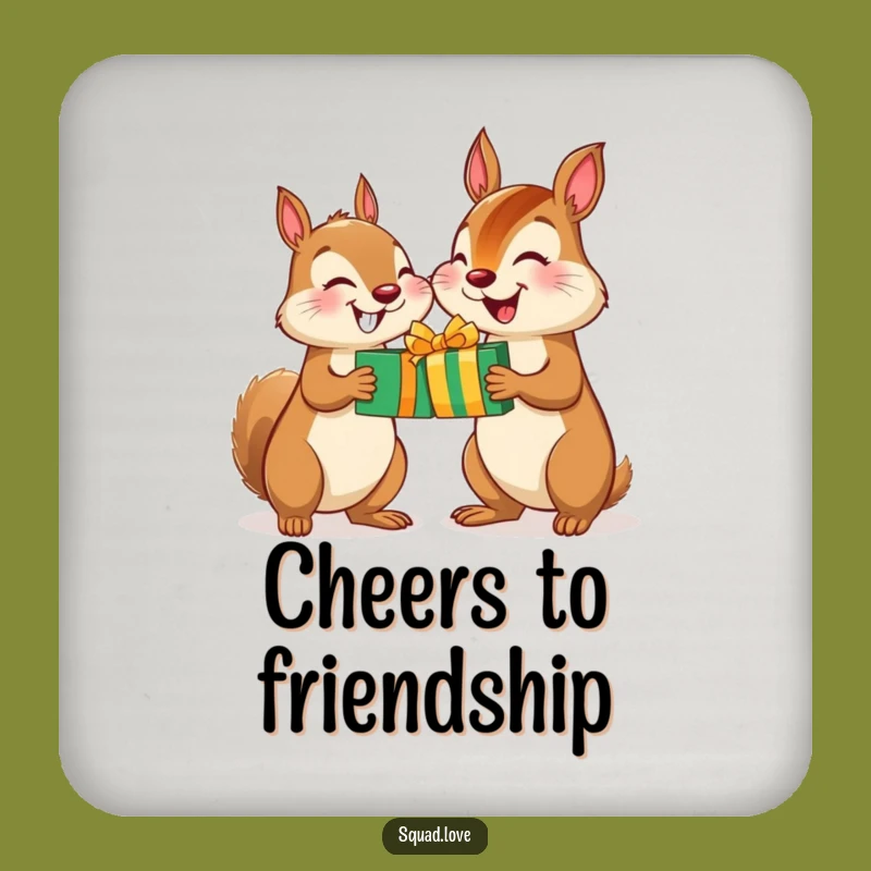 Funny Squirrel Chipmunk Gift Coaster - Protect Surfaces with Animal Humor - Great Gift