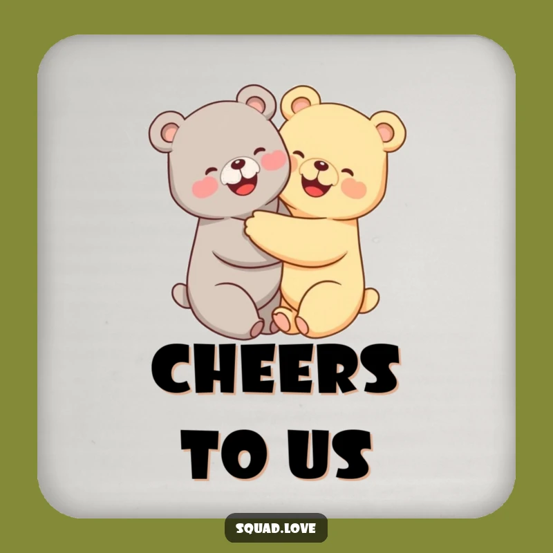 Funny Kawaii Bears Coaster - Hugging Friends Table Protection