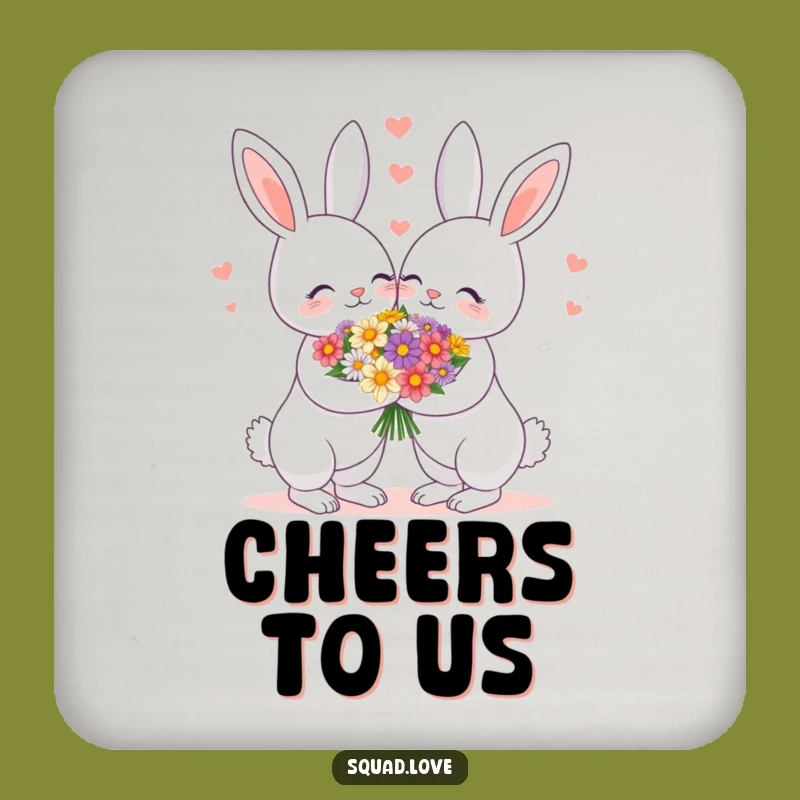Funny Bunny Couple Coaster - Protect Surfaces with Romance, Cute Funny Gift