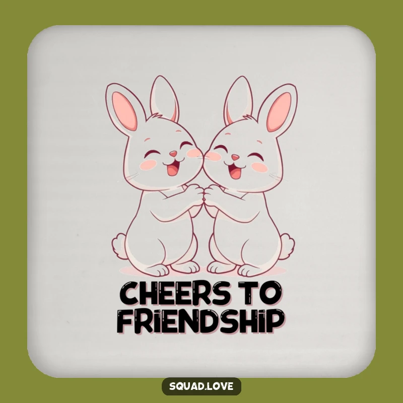 Funny Giggle Bunnies Coaster: Protect Surfaces with Cuteness