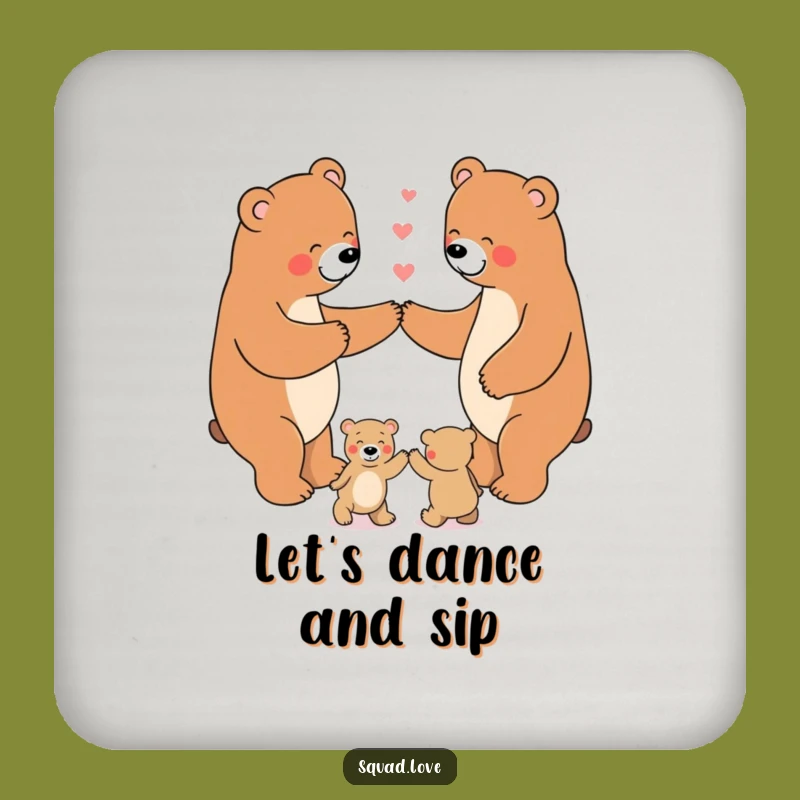 Funny Bear Dance Coaster: Protect Surfaces with Family Joy, Gift