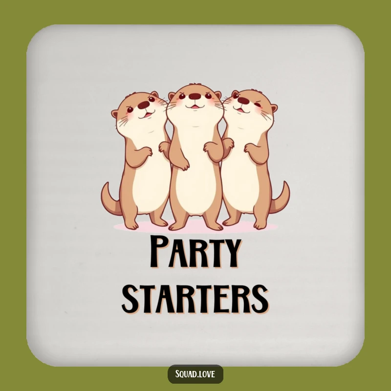 Funny Otter Dance Coasters - Protect Surfaces with Glee